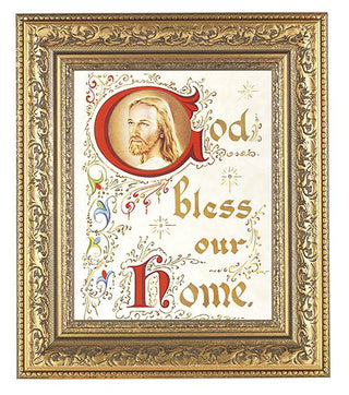 House Blessing-Christ Antique Gold Frame 8X10 Print