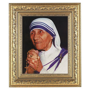 Mother Teresa In Antique Gold Frame 8X10 Print
