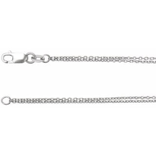 18 Inch Double Strand Diamond Cut Cable Chain With Lobster Clasp Sterling Silver