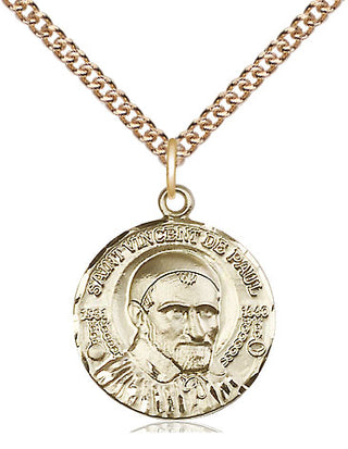 14kt Gold Filled Saint Vincent de Paul Medal Religious Jewelry