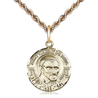 14kt Gold Filled Saint Vincent de Paul Medal Religious Jewelry