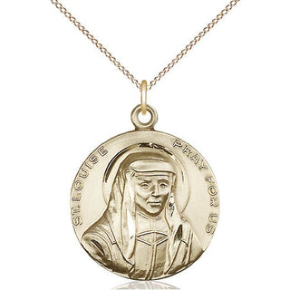14kt Gold Filled Saint Louise Medal Catholic Jewelry