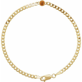 14K Yellow Natural Citrine Link 7" Bracelet