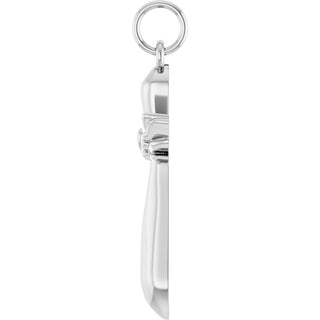 Platinum Angel Wings Heart Cross Pendant