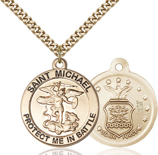 14kt Gold Filled Saint Michael Air Force Medal Catholic Jewelry