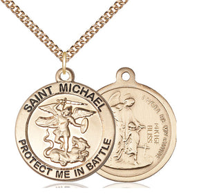 14kt Gold Filled Saint Michael Army Medal Catholic Jewelry