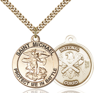 14kt Gold Filled Saint Michael National Guard Medal Catholic Jewelry