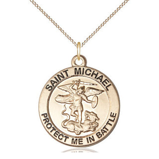 14kt Gold Saint Michael Guardian Angel Medal