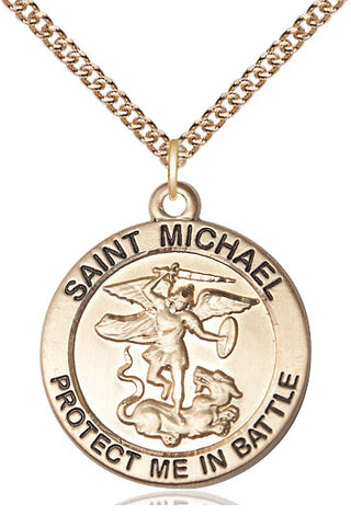 14kt Gold Saint Michael Guardian Angel Medal