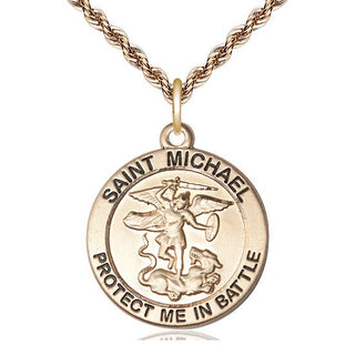 14kt Gold Saint Michael Guardian Angel Medal