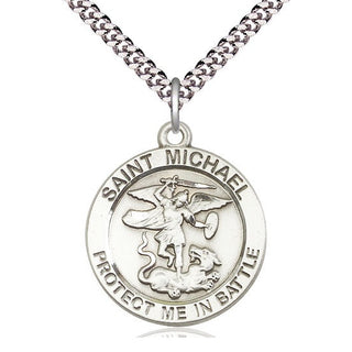 Pewter Saint Michael Guardian Angel Medal Catholic Jewelry