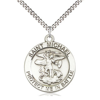 Pewter Saint Michael Guardian Angel Medal Catholic Jewelry