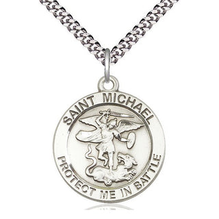Pewter Saint Michael Guardian Angel Medal Catholic Jewelry