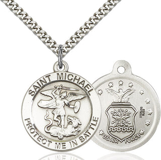 Sterling Silver Saint Michael Air Force Medal Catholic Jewelry