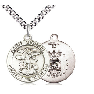 Sterling Silver Saint Michael National Guard Medal Catholic Jewelry
