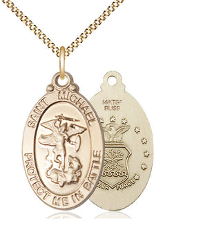 14kt Gold Filled Saint Michael Air Force Medal Catholic Jewelry