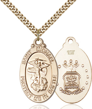 14kt Gold Filled Saint Michael Air Force Medal Catholic Jewelry