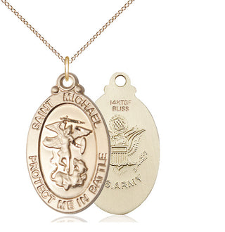 14kt Gold Filled Saint Michael Army Medal Catholic Jewelry