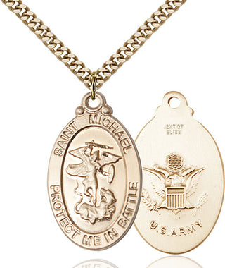 14kt Gold Filled Saint Michael Army Medal Catholic Jewelry