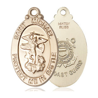 14kt Gold Filled Saint Michael Guardian Angel Coast Guard Medal