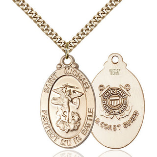 14kt Gold Filled Saint Michael Guardian Angel Coast Guard Medal Catholic Jewelry