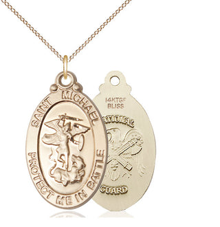 14kt Gold Filled Saint Michael National Guard Medal Catholic Jewelry
