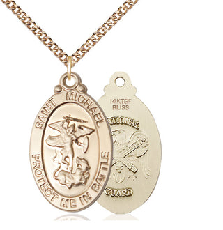 14kt Gold Filled Saint Michael National Guard Medal Catholic Jewelry