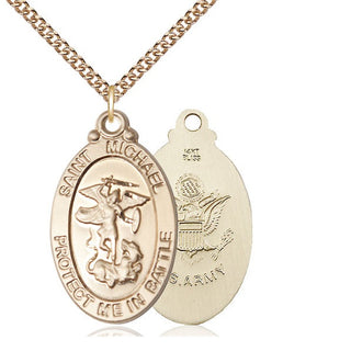 14kt Gold Saint Michael Army Medal