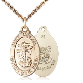 14kt Gold Saint Michael Guardian Angel Coast Guard Medal