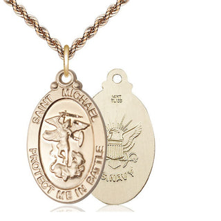 14kt Gold Saint Michael Navy Medal