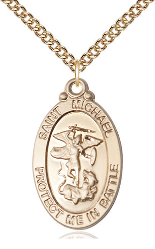 14kt Gold Saint Michael Guardian Angel Medal
