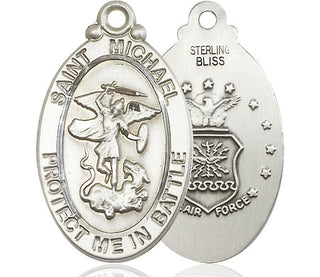 Sterling Silver Saint Michael Air Force Medal Catholic Jewelry