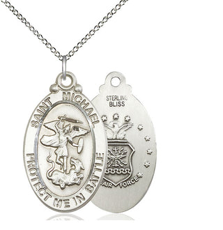 Sterling Silver Saint Michael Air Force Medal Catholic Jewelry