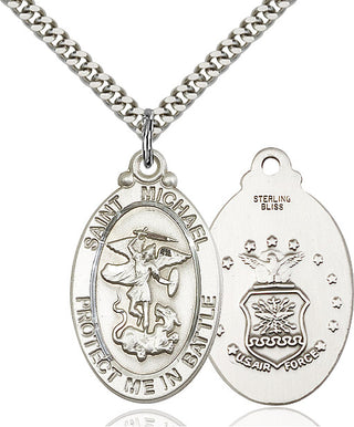 Sterling Silver Saint Michael Air Force Medal Catholic Jewelry
