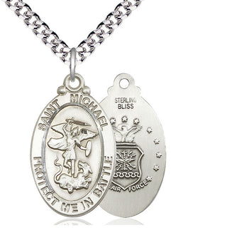 Sterling Silver Saint Michael Air Force Medal Catholic Jewelry