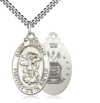 Sterling Silver Saint Michael Air Force Medal Catholic Jewelry