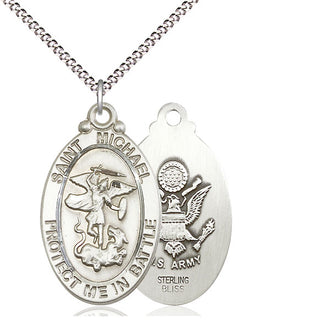 Sterling Silver Saint Michael Army Medal Catholic Jewelry