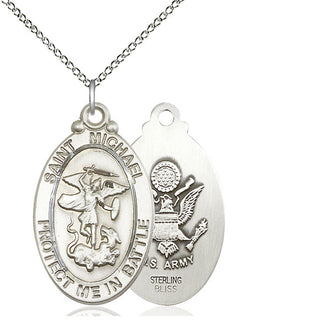 Sterling Silver Saint Michael Army Medal Catholic Jewelry