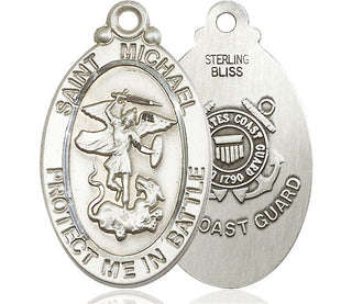 Sterling Silver Saint Michael Guardian Angel Coast Guard Medal Catholic Jewelry