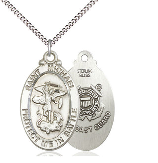 Sterling Silver Saint Michael Guardian Angel Coast Guard Medal Catholic Jewelry