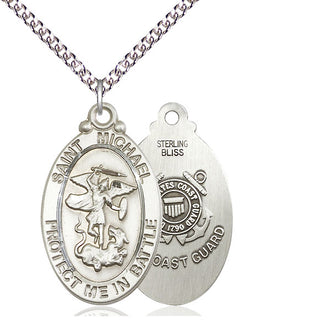 Sterling Silver Saint Michael Guardian Angel Coast Guard Medal Catholic Jewelry