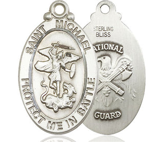 Sterling Silver Saint Michael National Guard Medal Catholic Jewelry