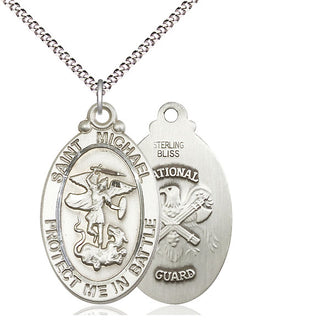 Sterling Silver Saint Michael National Guard Medal Catholic Jewelry