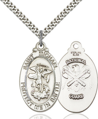 Sterling Silver Saint Michael National Guard Medal Catholic Jewelry