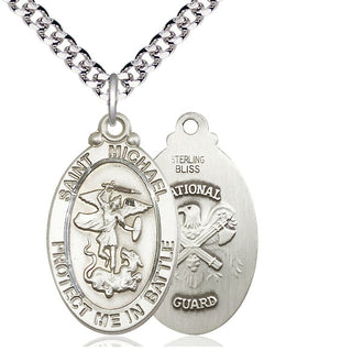 Sterling Silver Saint Michael National Guard Medal Catholic Jewelry