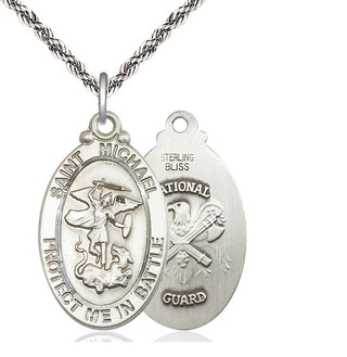 Sterling Silver Saint Michael National Guard Medal Catholic Jewelry