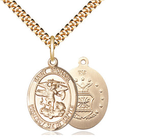 14kt Gold Filled Saint Michael Air Force Medal Religious Jewelry