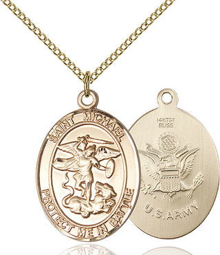 14kt Gold Filled Saint Michael Army Medal Religious Jewelry