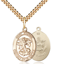 14kt Gold Filled Saint Michael Army Medal Religious Jewelry