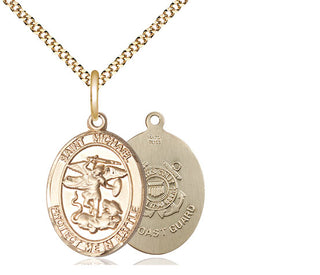 14kt Gold Filled Saint Michael Coast Guard Medal Religious Jewelry